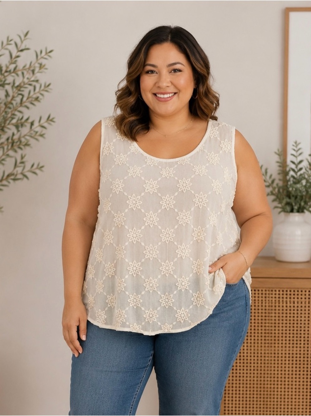 Linen and cotton blend blouse short sleeve